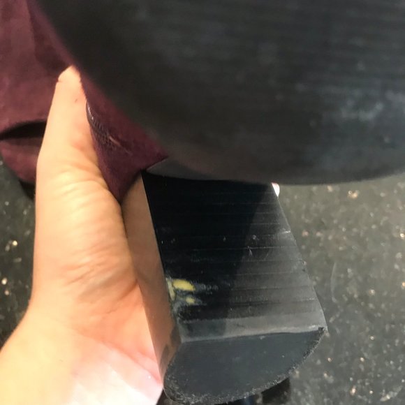 Marc Fisher Plum Purple Suede Peep Toe Block Heels - Picture 5 of 13